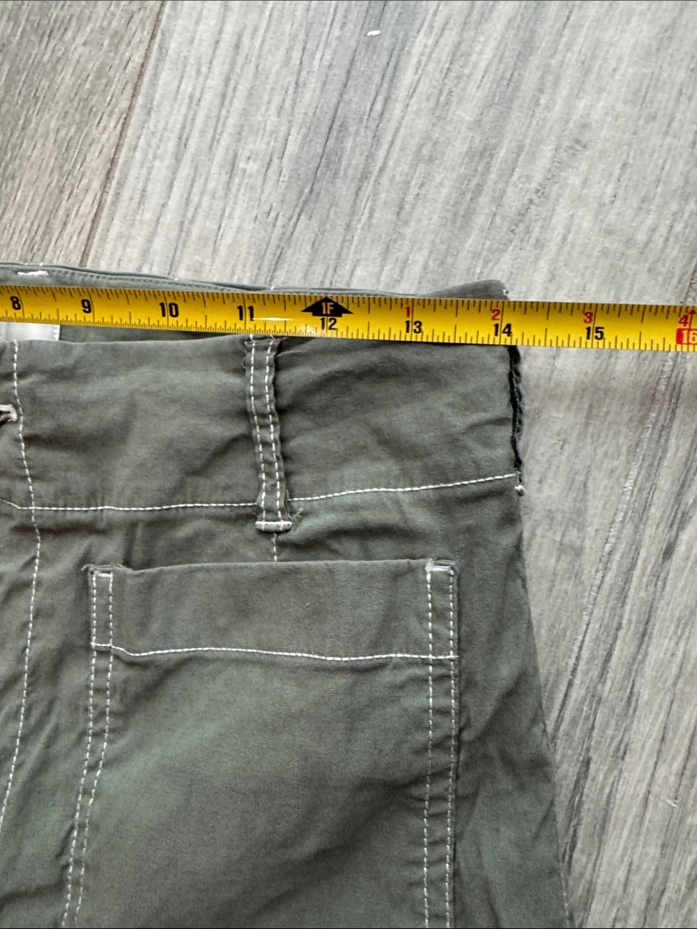 Maeve The Collette Sage Green Wide Leg Pants with Contrasting Stitch - Picture 7 of 12